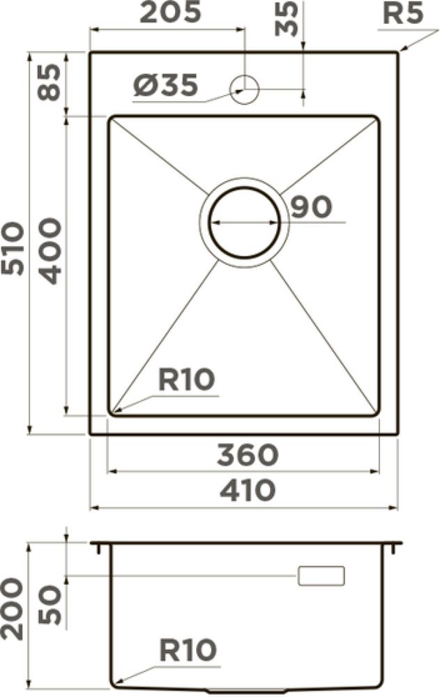 Кухонная мойка OMOIKIRI Akisame 41-LG (4973080) - ракурс 2
