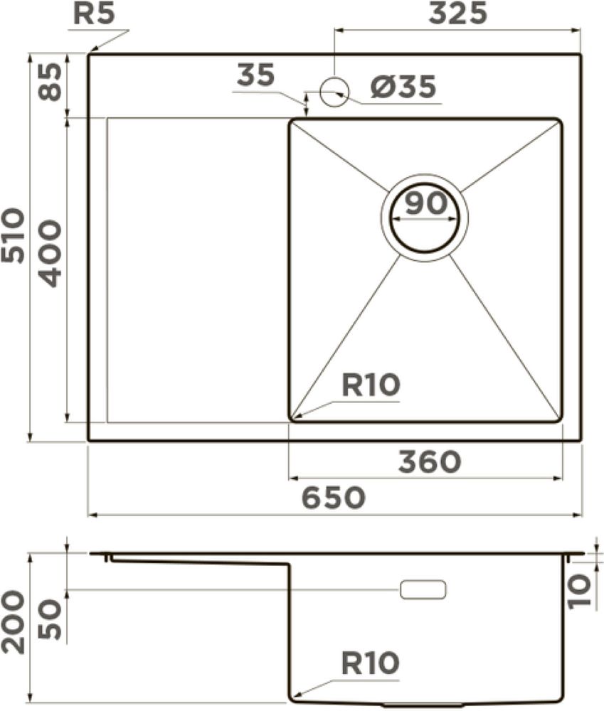 Кухонная мойка OMOIKIRI Akisame 65-LG-R (4973084) - ракурс 2