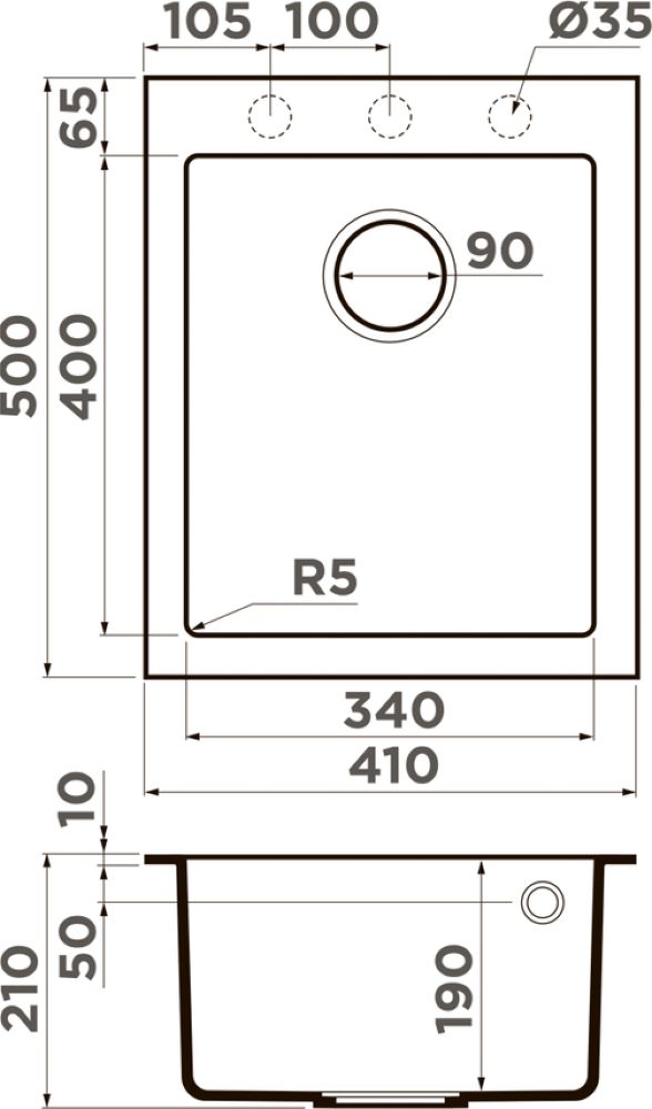 Кухонная мойка OMOIKIRI Bosen 41-SA (4993143) - ракурс 2
