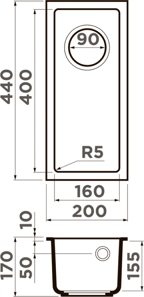 Кухонная мойка OMOIKIRI Bosen 20-U-DC (4993226) - ракурс 2