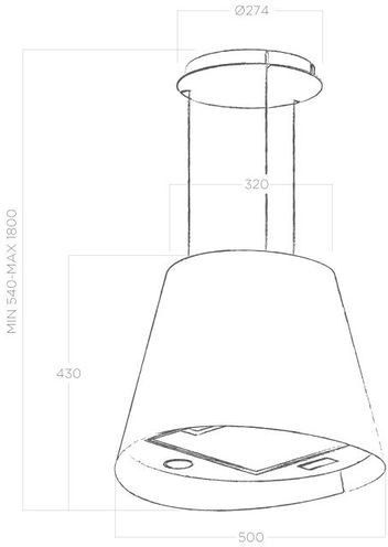 Островная вытяжка ELICA JUNO URBAN ZINC/F/50 - ракурс 3