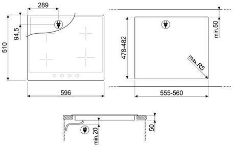 Индукционная варочная панель SMEG SI 964NM - ракурс 2