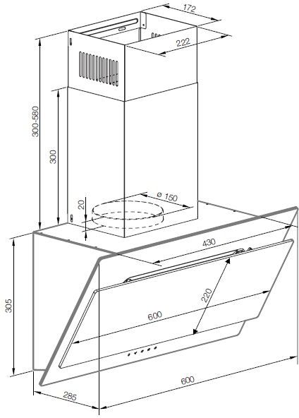 Настенная вытяжка GRAUDE DH 60.0 GE - ракурс 2