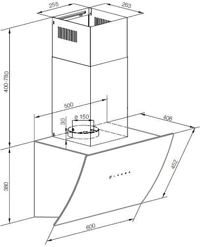Настенная вытяжка GRAUDE DH 60.1 GE - ракурс 2
