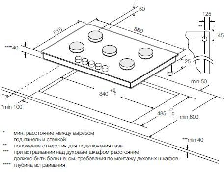 Газовая варочная панель GRAUDE GS 90.1 SM - ракурс 2