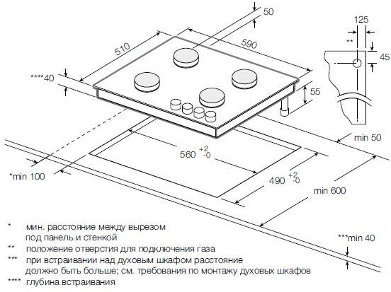 Газовая варочная панель GRAUDE GS 60.3 G - ракурс 2