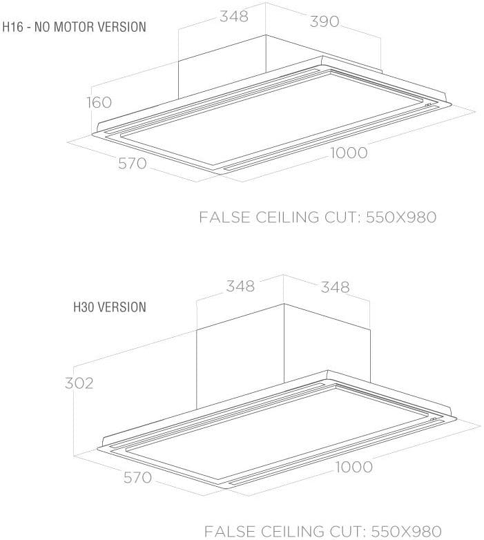 Встраиваемая вытяжка ELICA HILIGHT GLASS H16 WH/A100 - ракурс 3