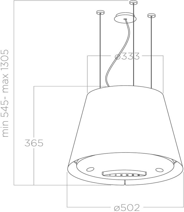 Островная вытяжка ELICA EASY UX BL MAT/F/50 - ракурс 3