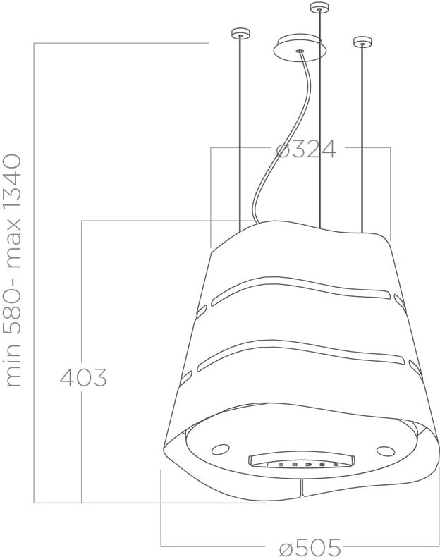 Островная вытяжка ELICA WAVE UX BL MAT/F/51 - ракурс 3