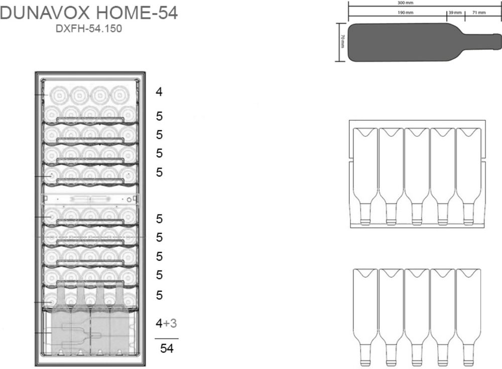 Винный шкаф DUNAVOX DXFH-54.150 - ракурс 3