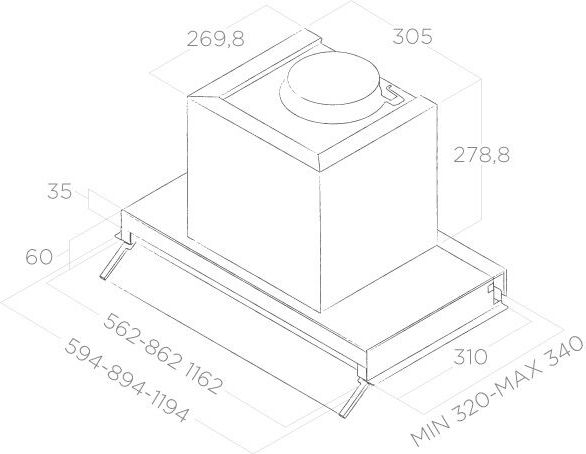 Встраиваемая вытяжка ELICA BOXIN LX/BL MAT/A/120 - ракурс 4
