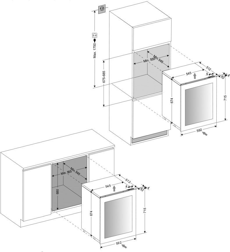 Встраиваемый винный шкаф DUNAVOX DAVG-32.80DSS.TO - ракурс 4