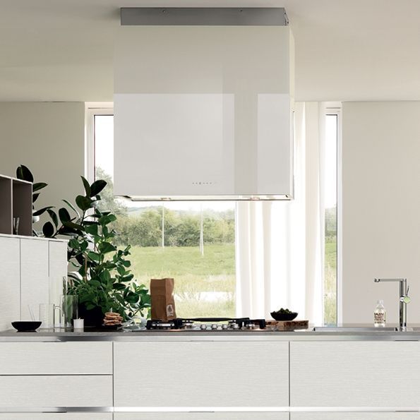 Островная вытяжка FALMEC LAGUNA ISOLA STEEL 90 WHITE - ракурс 3