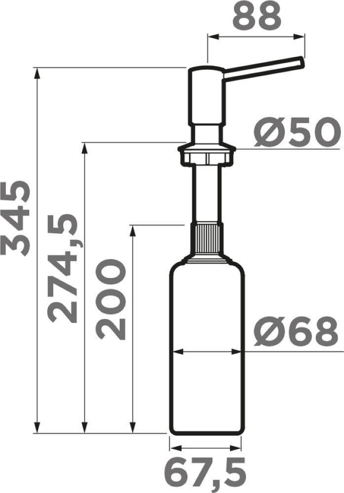 Дозатор жидкого моющего средства OMOIKIRI OM-02-PVD-LG (4995005) - ракурс 2
