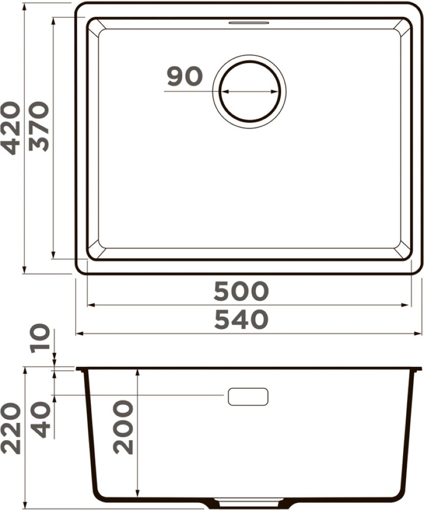 Кухонная мойка OMOIKIRI Kata 54-U-PA (4993407) - ракурс 2