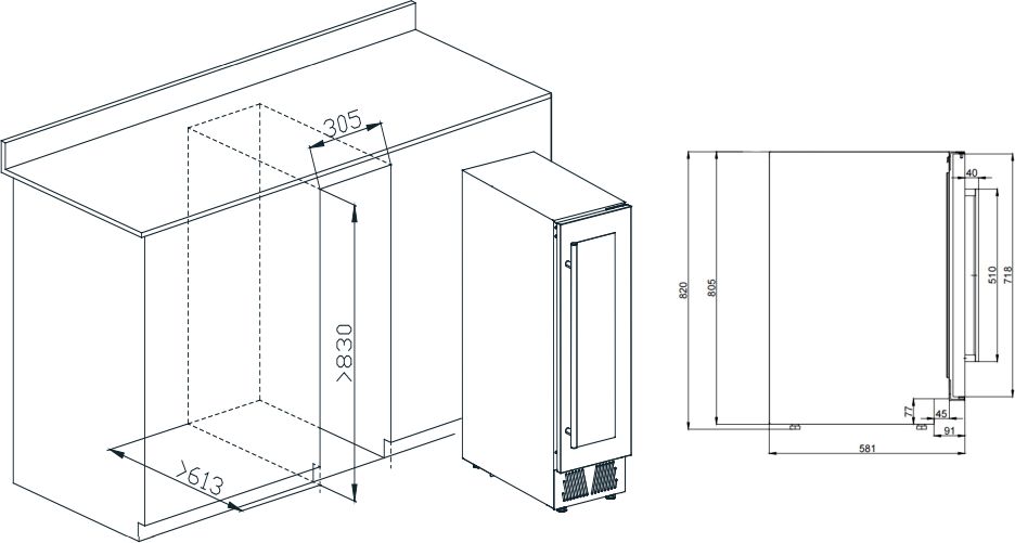 Винный шкаф MEYVEL MV 19-KBT1 - ракурс 9