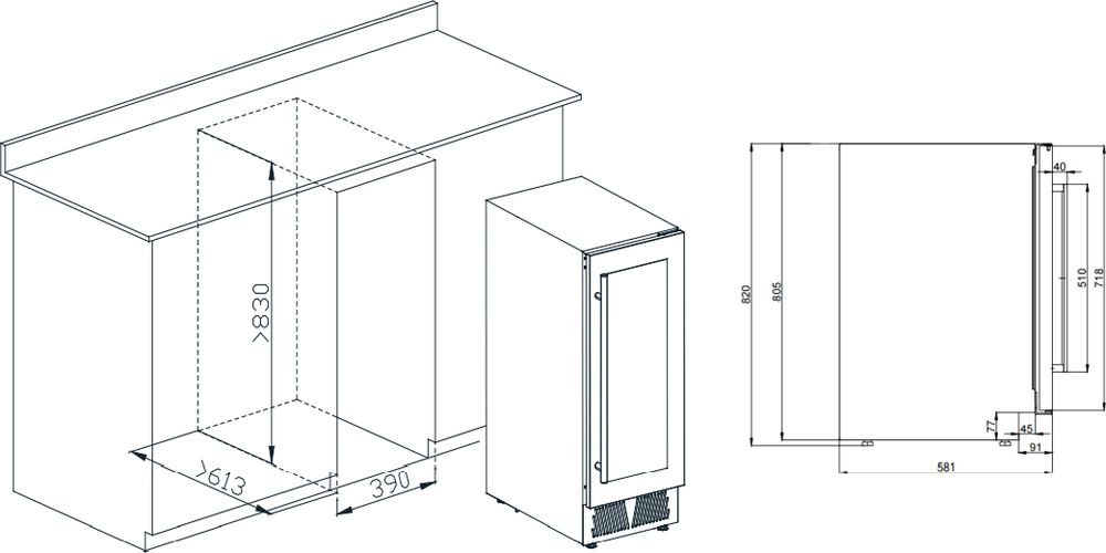 Винный шкаф MEYVEL MV 28-KBT2 - ракурс 10