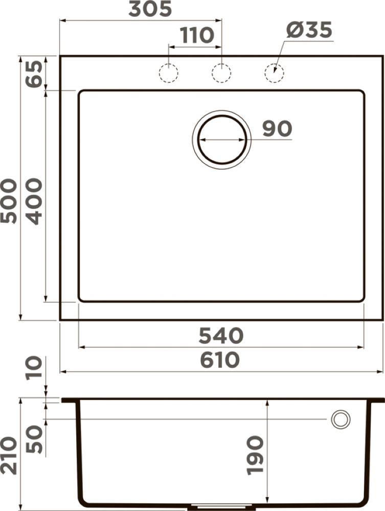 Кухонная мойка OMOIKIRI Bosen 61-BL (4991209) - ракурс 2