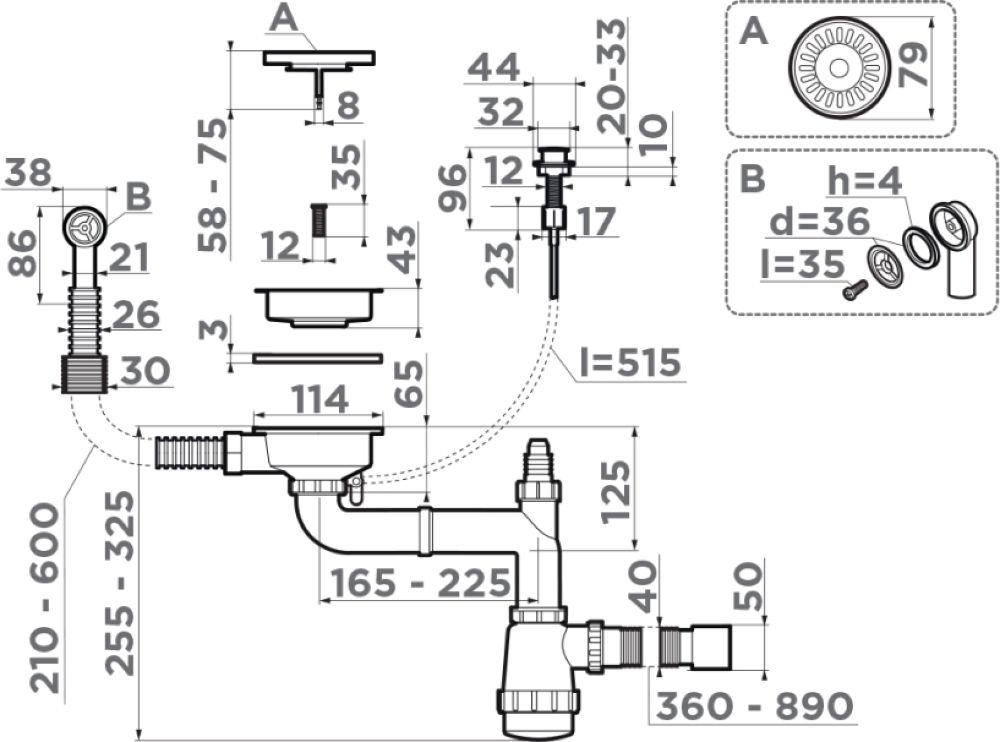 Аксессуар к мойке OMOIKIRI 4957092 WK-1CL-R-A-AB022 - ракурс 4