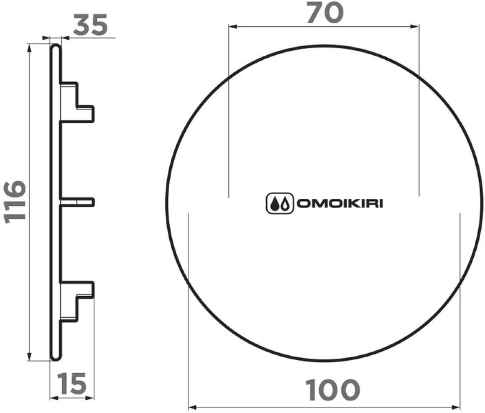Аксессуар к мойке OMOIKIRI 4957091 DEC-GM Декоративная накладка для выпуска - ракурс 3
