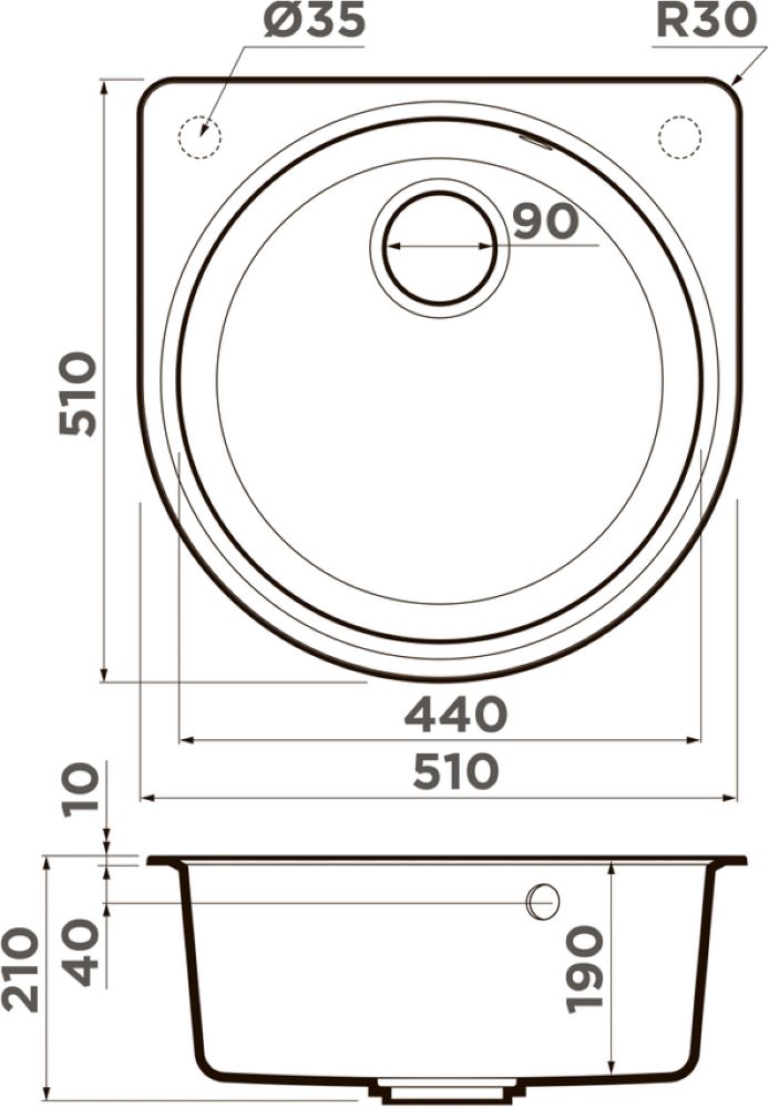 Кухонная мойка OMOIKIRI Akegata 51-SA (4993759) - ракурс 2