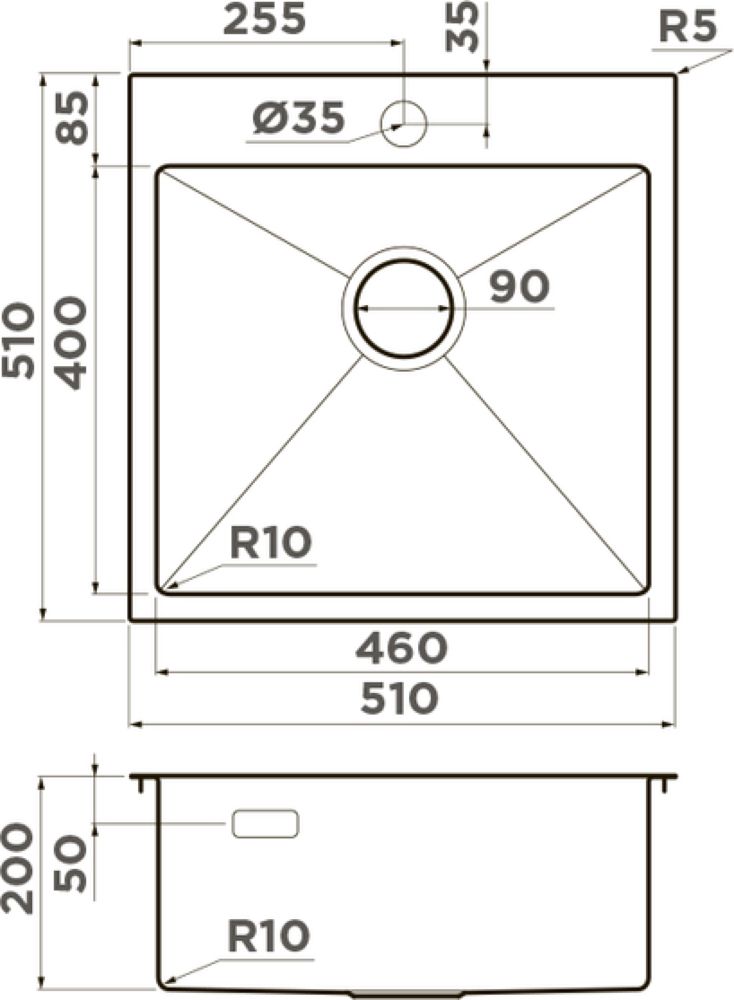 Кухонная мойка OMOIKIRI Akisame 51-GM (4973440) - ракурс 2