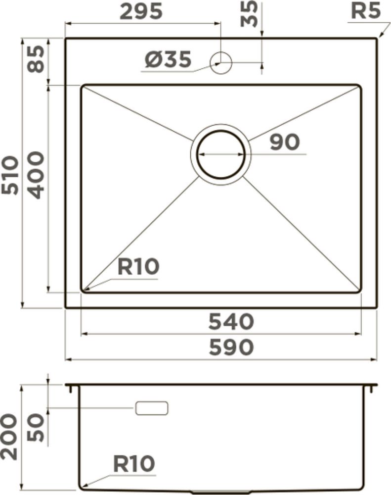Кухонная мойка OMOIKIRI Akisame 59-IN (4973055) - ракурс 2