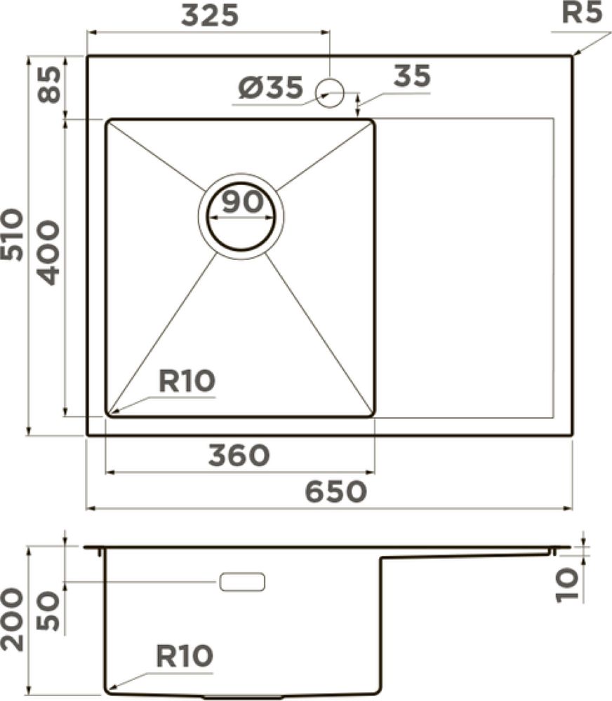 Кухонная мойка OMOIKIRI Akisame 65-IN-L (4973058) - ракурс 2