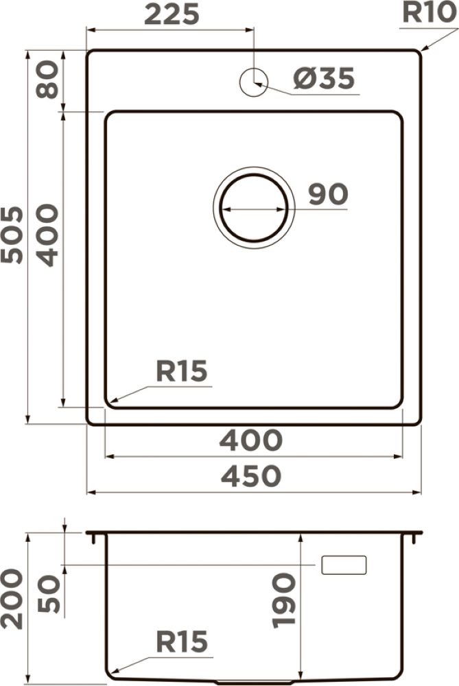 Кухонная мойка OMOIKIRI Amadare 45-IN (4993802) - ракурс 4