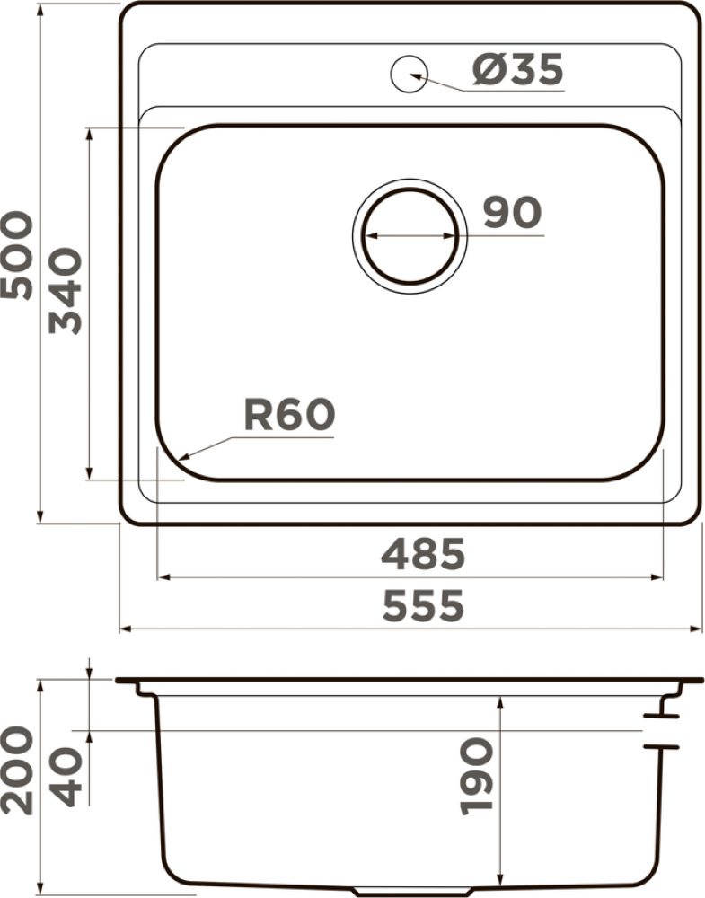 Кухонная мойка OMOIKIRI Ashi 56-IN (4993449) - ракурс 4