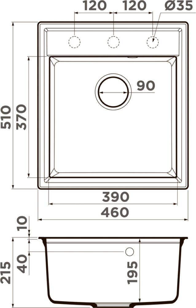 Кухонная мойка OMOIKIRI Daisen 46-BE (4993608) - ракурс 2