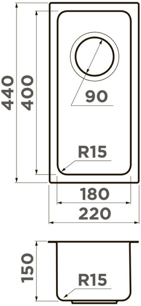 Кухонная мойка OMOIKIRI Tadzava 22-U/I-IN ULTRA 15 (4997112) - ракурс 3
