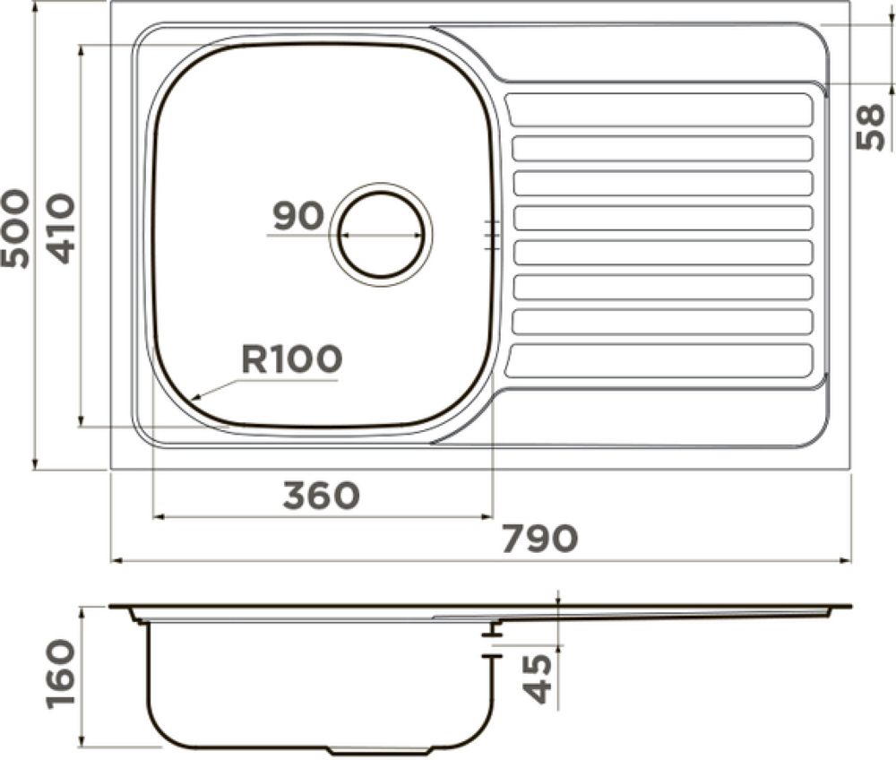 Кухонная мойка OMOIKIRI Kashiogawa 79-IN (4993452) - ракурс 5