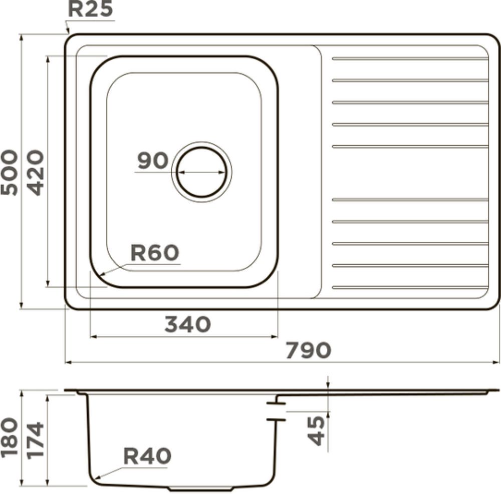 Кухонная мойка OMOIKIRI Sagami 79-IN (4993735) - ракурс 2