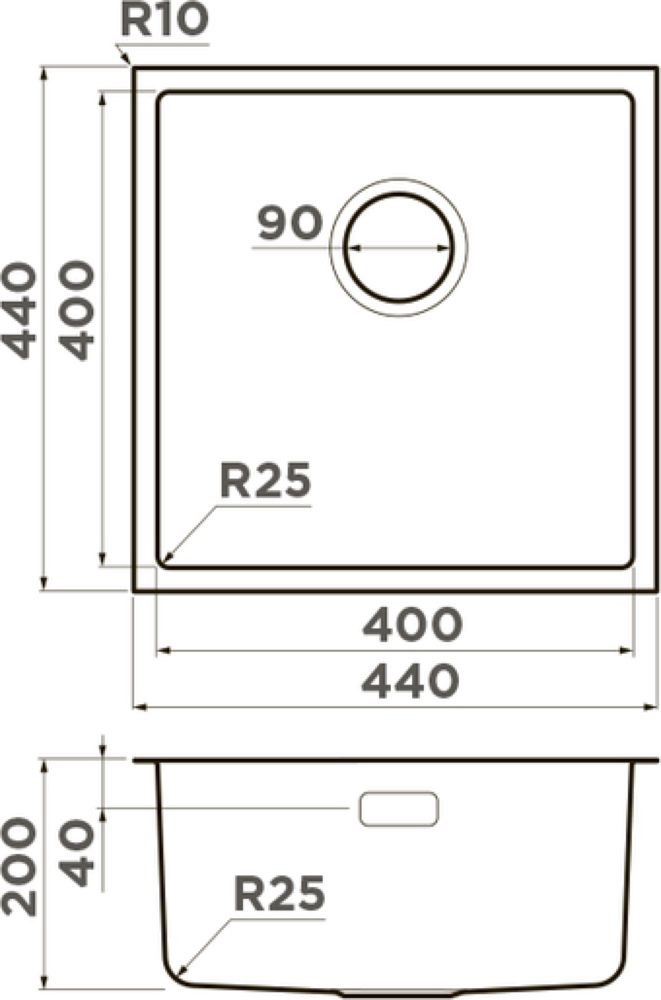 Кухонная мойка OMOIKIRI Tadzava 44-U/I Quadro IN (4993509) - ракурс 6
