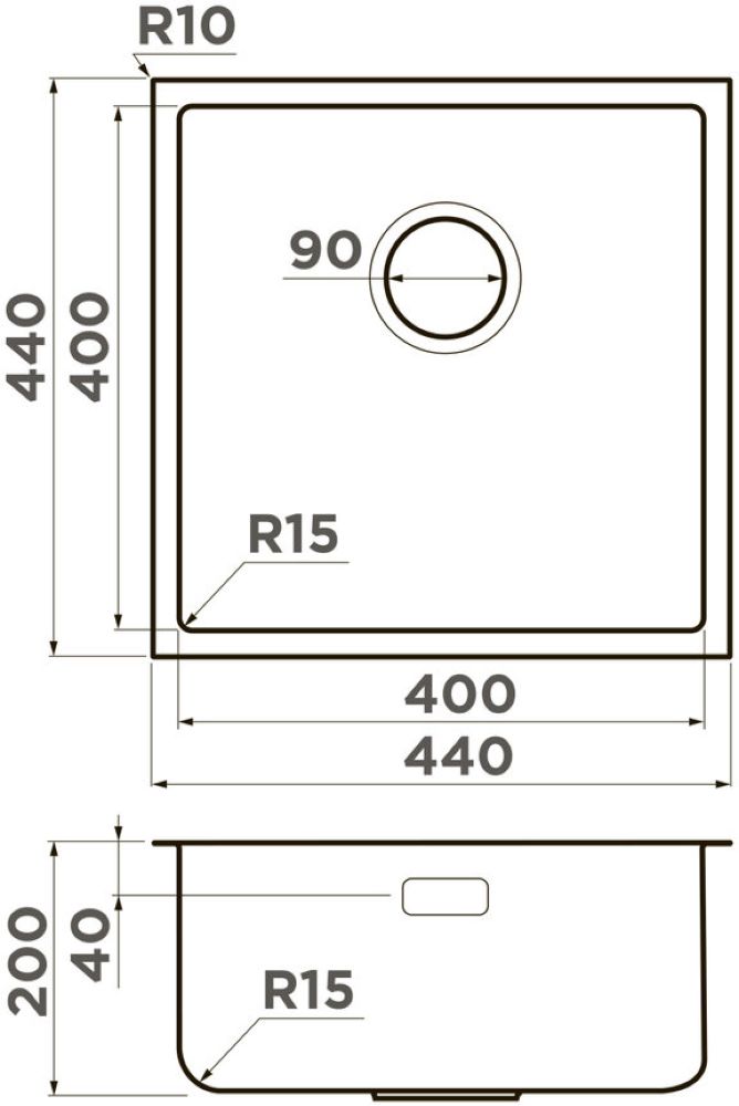 Кухонная мойка OMOIKIRI Tadzava 44-U/I-IN ULTRA 15 (4997114) - ракурс 2