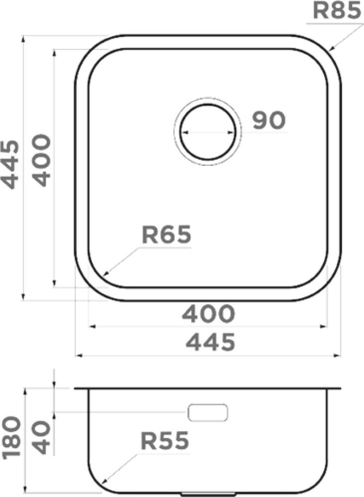 Кухонная мойка OMOIKIRI Omi 44-U/I Quadro IN (4993494) - ракурс 2