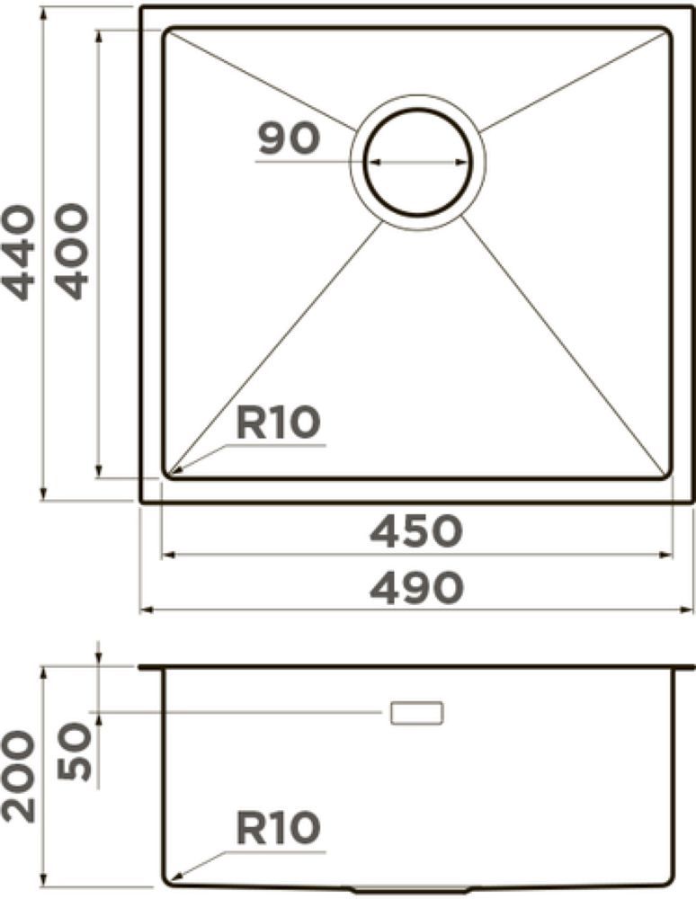 Кухонная мойка OMOIKIRI Taki 49-U/IF-LG (4973523) - ракурс 4