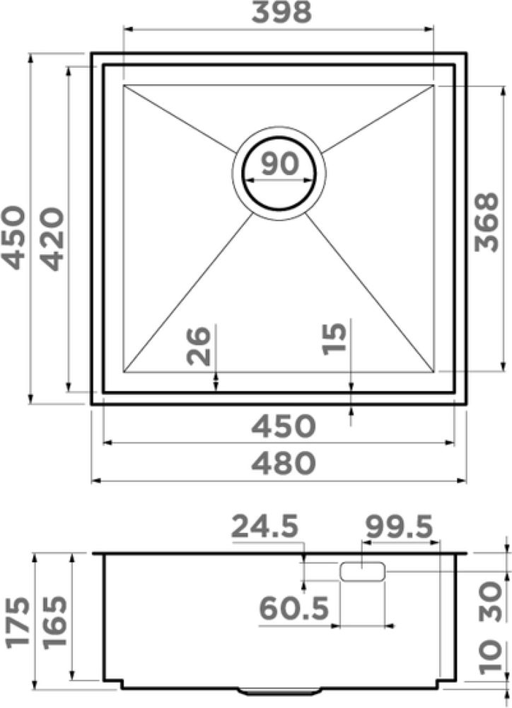 Кухонная мойка OMOIKIRI Kasen 48-26 INT IN (4997056) - ракурс 5