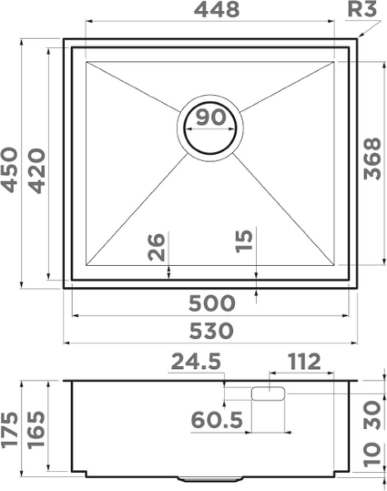 Кухонная мойка OMOIKIRI Kasen 53-26 INT IN (4993304) - ракурс 5