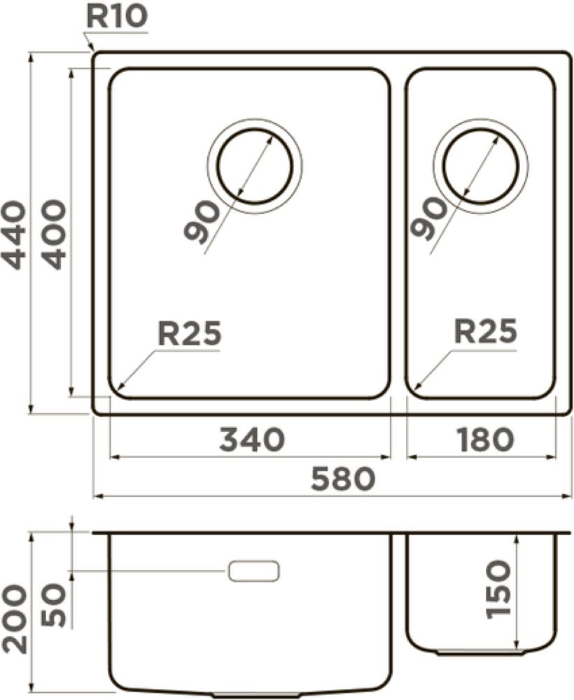 Кухонная мойка OMOIKIRI Tadzava 58-2-U/I-IN-L (4993774) - ракурс 5