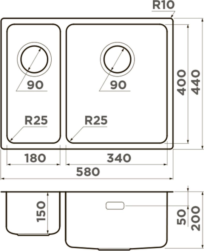 Кухонная мойка OMOIKIRI Tadzava 58-2-U/I-IN-L (4993774) - ракурс 6