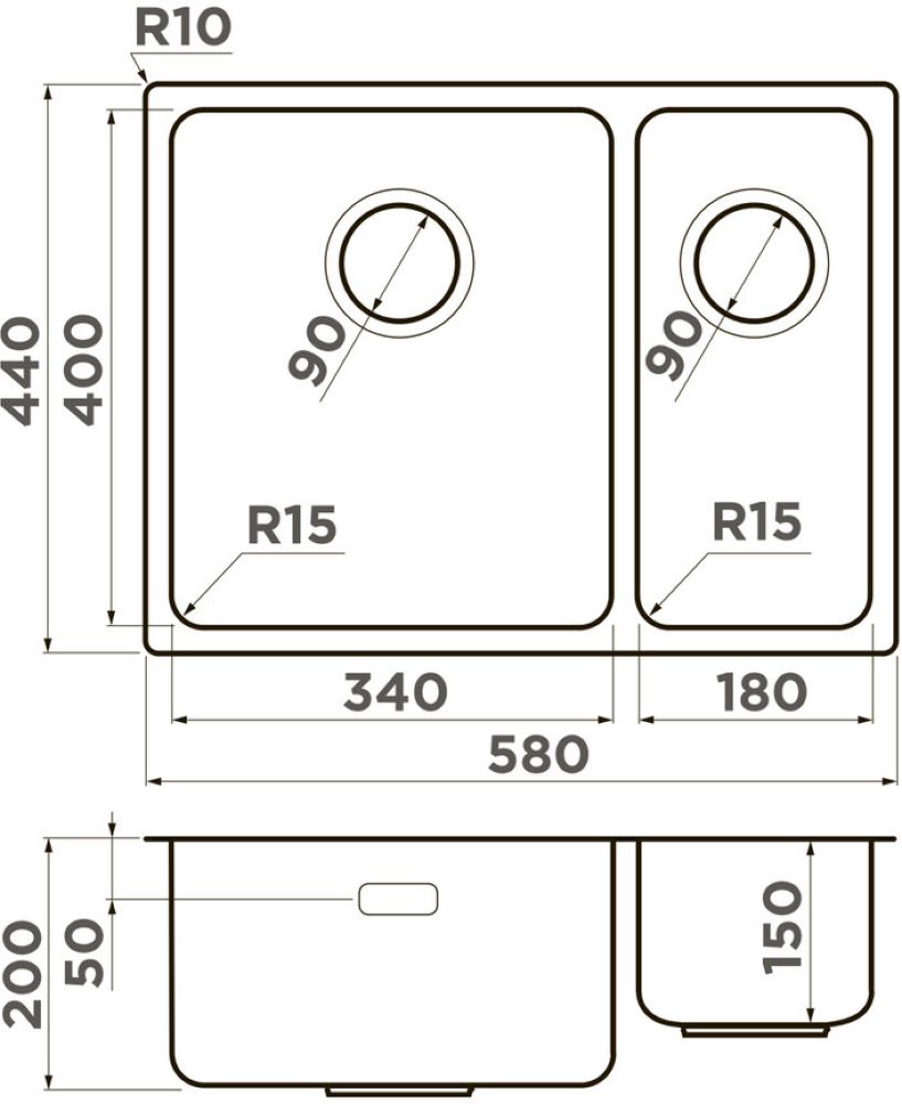 Кухонная мойка OMOIKIRI Tadzava 58-2-U/I-IN-L ULTRA 15 (4997118) - ракурс 2
