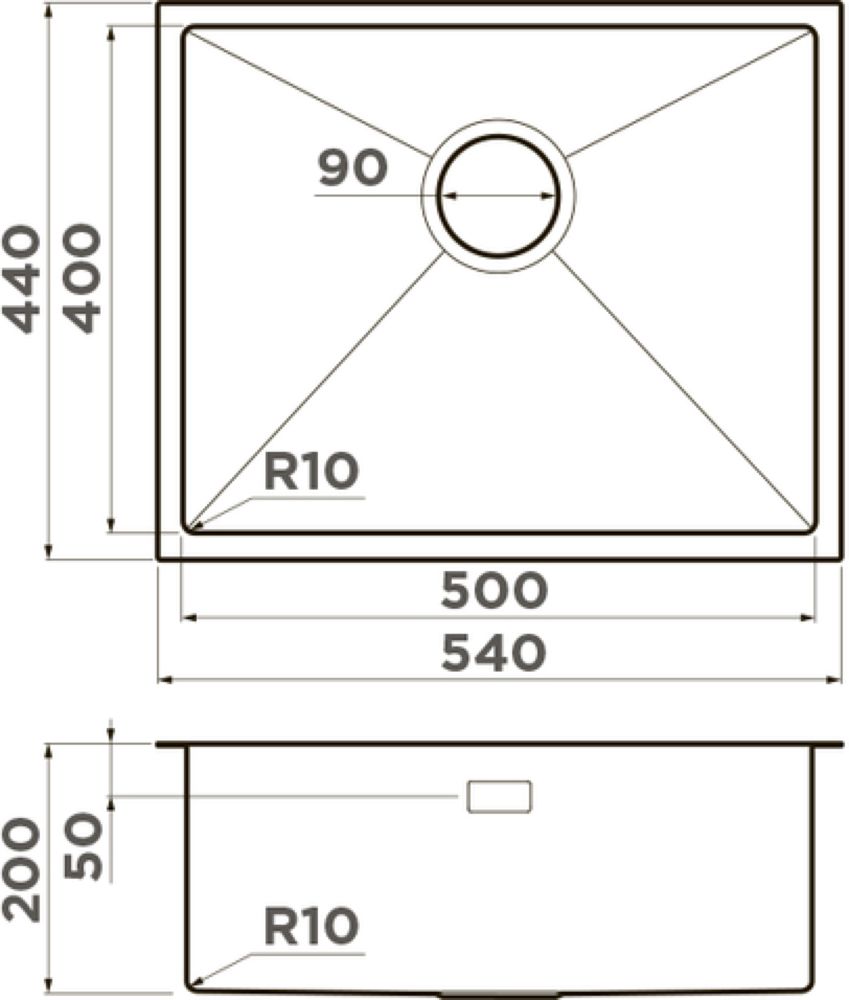 Кухонная мойка OMOIKIRI Taki 54-U/IF-IN (4973046) - ракурс 2