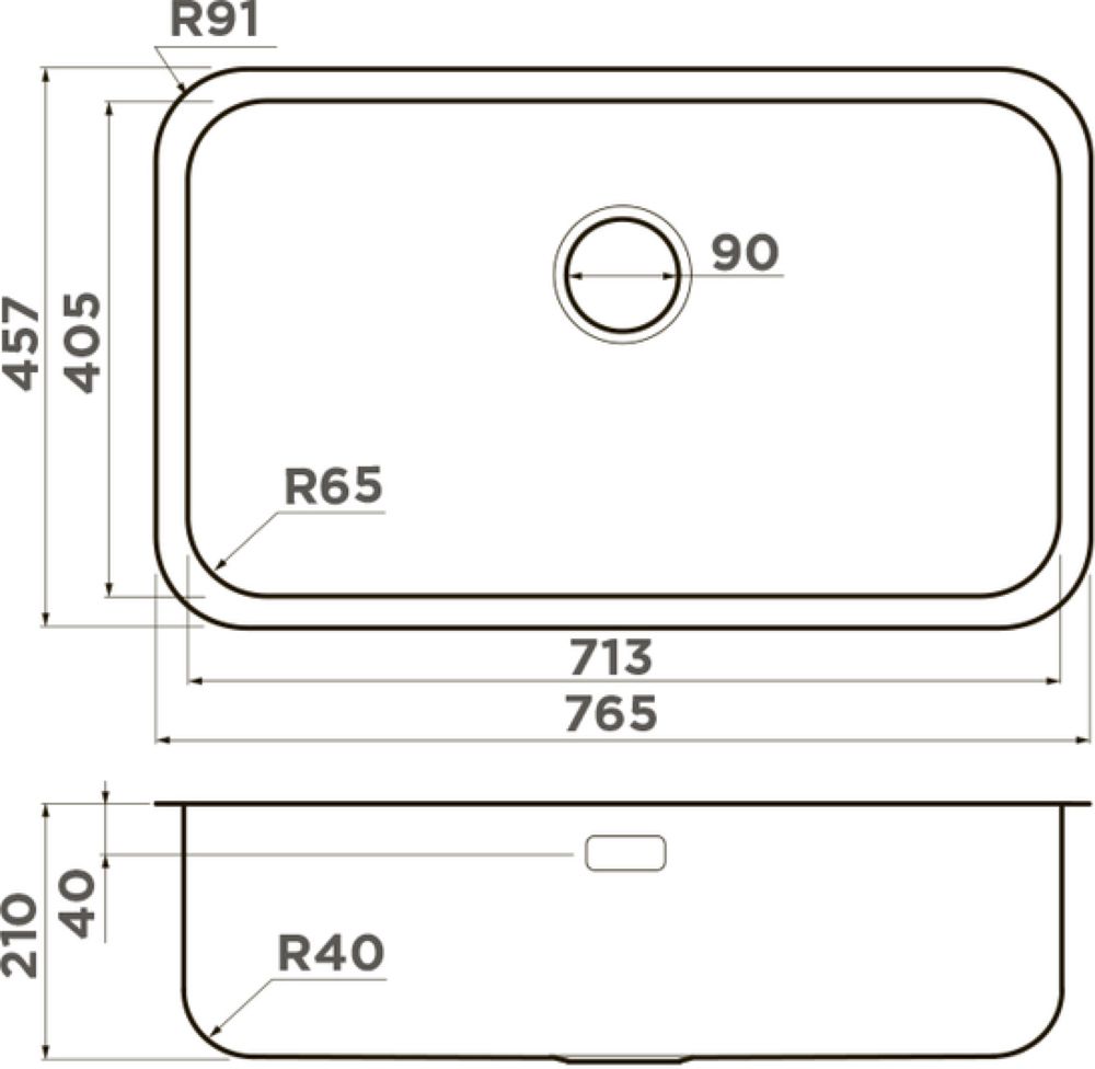 Кухонная мойка OMOIKIRI Omi 76-U/I-IN (4993500) - ракурс 2