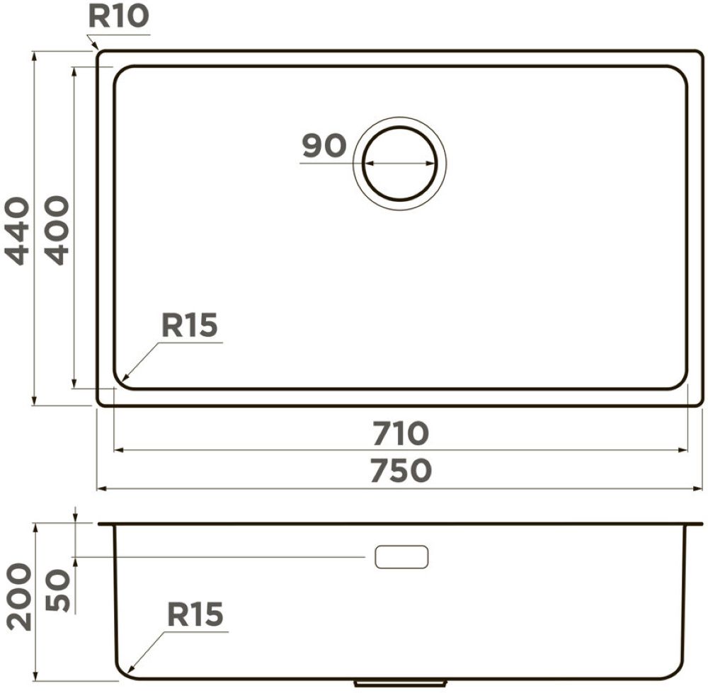 Кухонная мойка OMOIKIRI Tadzava 75-U/I-IN ULTRA 15 (4997119) - ракурс 2