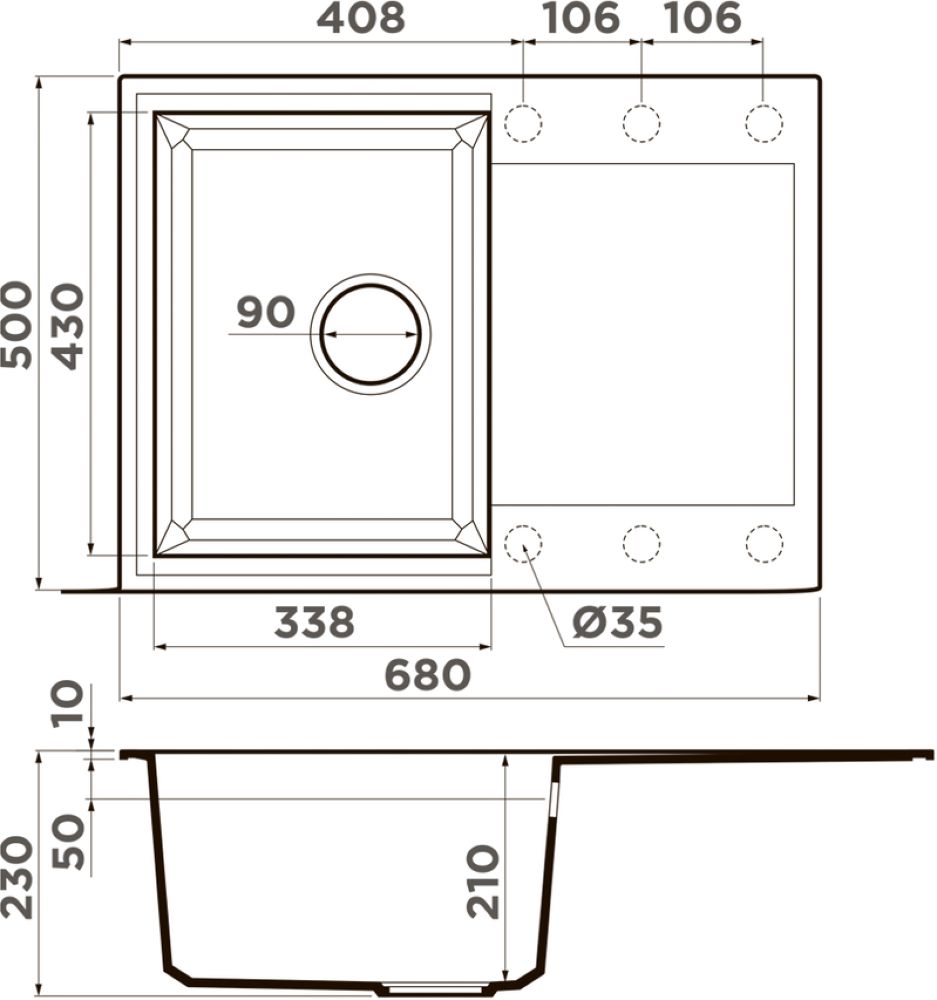 Кухонная мойка OMOIKIRI Sakaime 68-BE (4993109) - ракурс 2