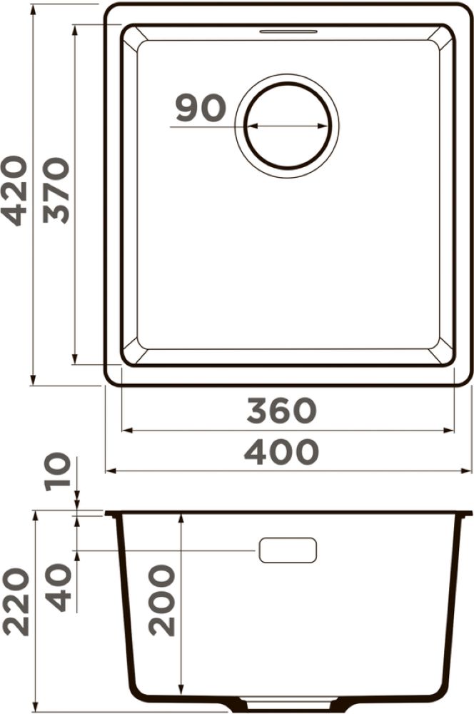 Кухонная мойка OMOIKIRI Kata 40-U-PA (4993393) - ракурс 2