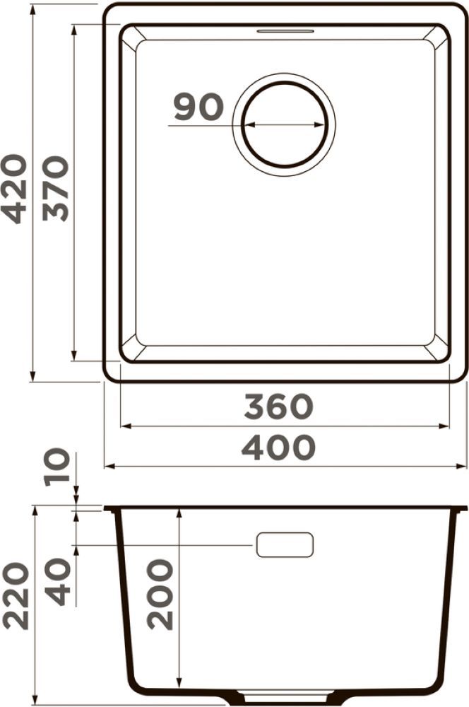 Кухонная мойка OMOIKIRI Kata 40-U-GR (4993397) - ракурс 2