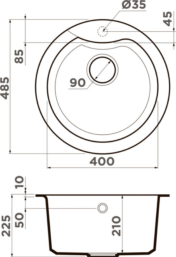 Кухонная мойка OMOIKIRI Yasugata 48R-BE (4993131) - ракурс 2